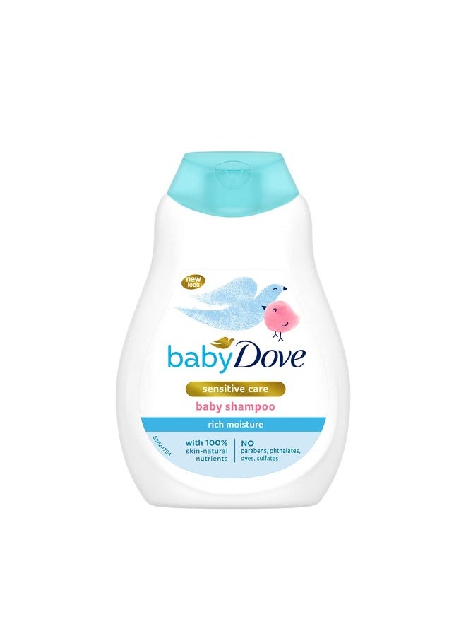 Dove Baby Dove Rich Moisture Shampoo, Tear Free, Hypoallergenic, No Parabens, No Sulphates, No Phthalates, 200 ml - Image 1